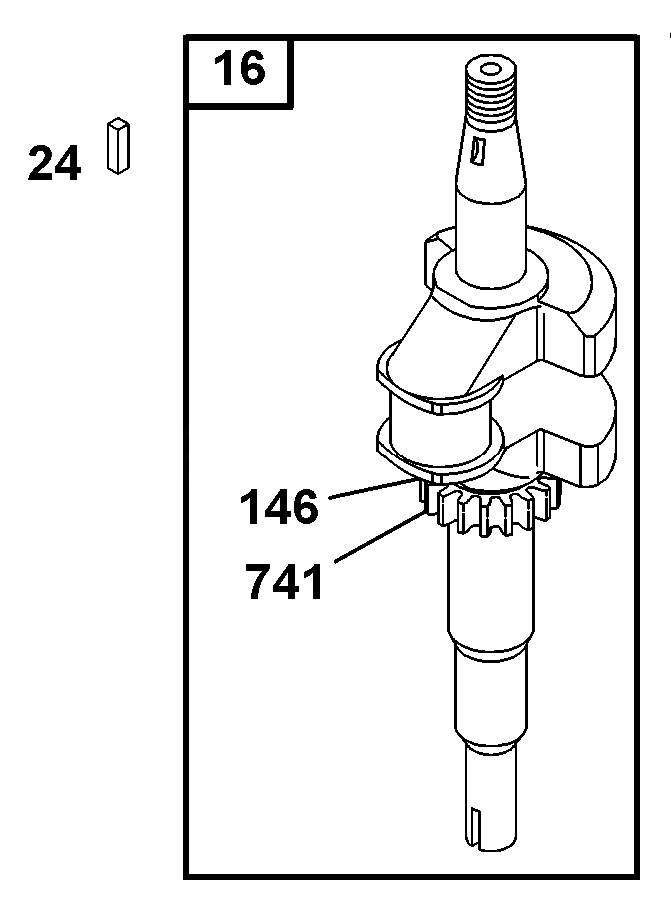 Crankshaft Group Diagram and Parts List for 10C902-2033-XX  Briggs and Stratton Engine